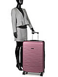 Валіза Франція велика L рожева 76х49х31+3см/110л/4.2кг/Worldline 627, фото 10