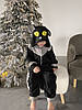 Кігурумі костюм піжама з флісу Кіт кішка (розміри на зріст від 155 до 180 см) чорний, фото 3