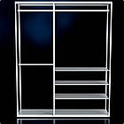 Стійка "PENELOPE ODISSEY" 2400х2030х480мм. Рейл вішало для одягу, стелаж поличний з вішалками та полицями, фото 5