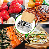 Ланч-бокс nicelock з нержавіючої сталі з бамбуковою кришкою, розділювачем та складними приборами, 1200 мл, фото 9