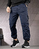 Городські карго штани джогери чоловічі сині зручні