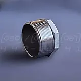 Заглушка різьбова нержавіюча восьмигранна DN50 (2") зовнішня BSPP, н/ж сталь AISI304, Class 150, фото 8