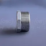 Заглушка різьбова нержавіюча восьмигранна DN50 (2") зовнішня BSPP, н/ж сталь AISI304, Class 150, фото 4
