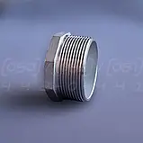 Заглушка різьбова нержавіюча восьмигранна DN50 (2") зовнішня BSPP, н/ж сталь AISI304, Class 150, фото 5