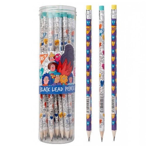 Олівець чорнографітний YES Stand with Ukraine трикутний з гумкою 280627, фото 1