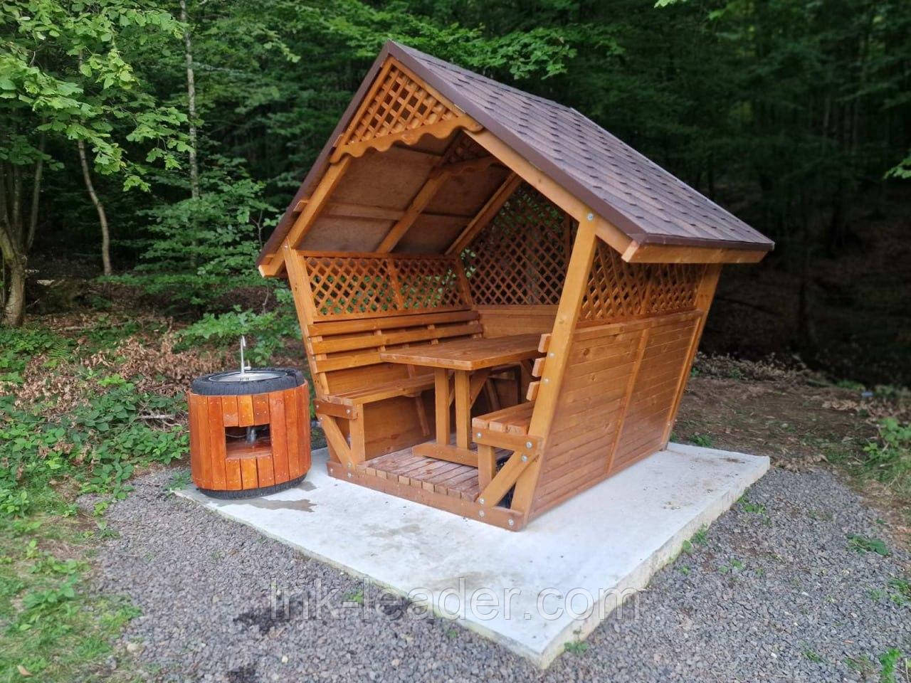 Дерев'яна альтанка, розбірна (на 8 людей) "Престиж", фото 1