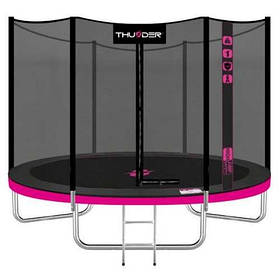 Батут THUNDER OUTSIDE PRO з зовнішньою сіткою 244 см чорно-рожевий