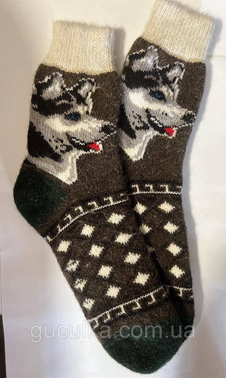 Шкарпетки чоловічі шерстяні з орнаментом та малюнком, фото 1