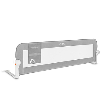 Бортик захисний для ліжка MoMi LEXI PLUS (кишеня для аксесуарів, відкривається на 180 градусів) Gray Сірий