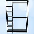 Стійка "PENELOPE ODISSEY" 2400х1680х480мм. Рейл вішало для одягу, стелаж поличний з вішалками та полицями, фото 3