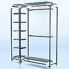 Стійка "PENELOPE ODISSEY" 2400х1680х480мм. Рейл вішало для одягу, стелаж поличний з вішалками та полицями, фото 2