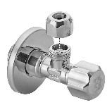 Вентиль запірний для змішувача кутовий 1/2"зв-1/8"зв цанга хром приладовий, фото 3