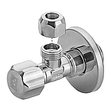 Вентиль запірний для змішувача кутовий 1/2"зв-1/8"зв цанга хром приладовий, фото 4