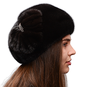 Жіночий норковий берет із натурального хутра "Метелик"