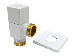 Кутовий кран 1/2"х1/2" керамична букса Shinny White ASCO AS-AV-019