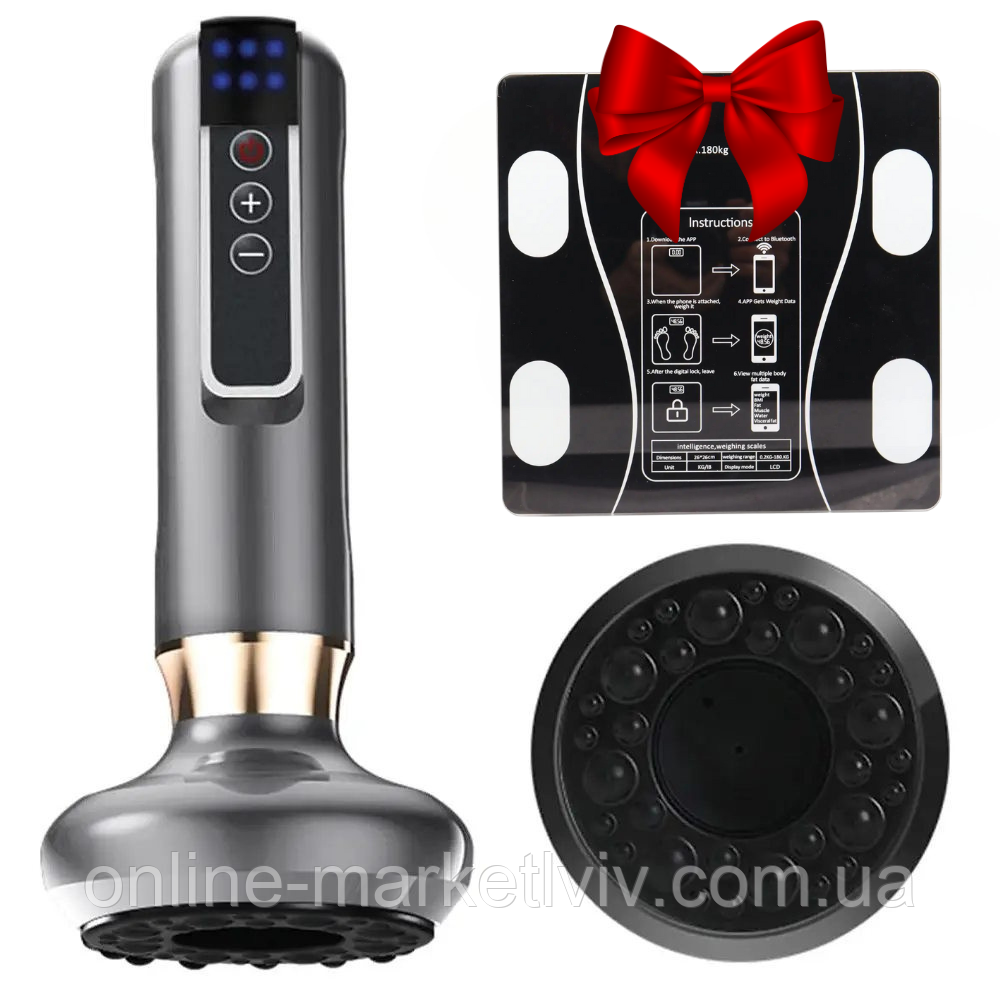 Вакуумний масажер 6 режимів + Ваги A-8003 / Ручний масажер для тіла від целюліту, фото 1