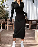 Жіноча сукня міді з блискавкою на груді, фото 2