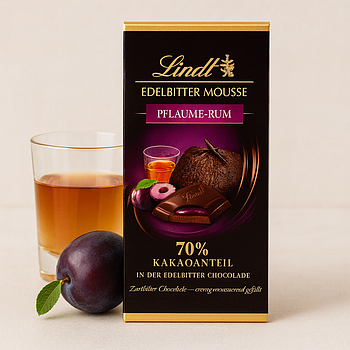 Чорний шоколад 🍫 Lindt Pflaume Rum 70% 150 гр. Німеччина