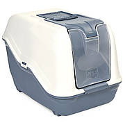 Туалет-бокс Нетта Максі 66*49*50 см Netta Maxi пластиковий закритий з фільтром, для кішок, колір темно-синій