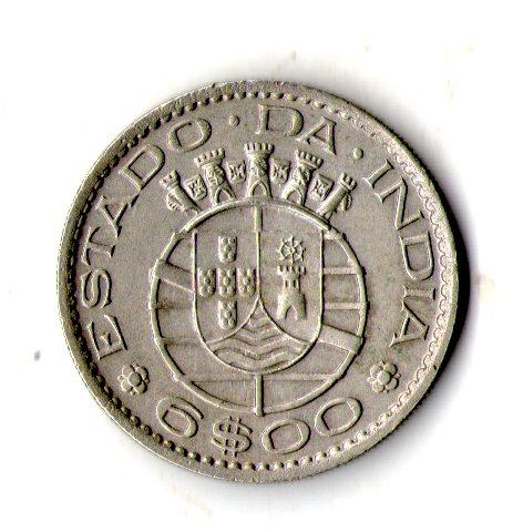 Індія - Португальська 6 ескудо, 1959 Мідно-нікелевий сплав, 14g, ø 31.2mm №2900п, фото 1