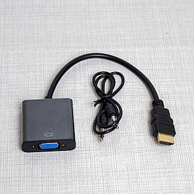 Перехідник HDMI to VGA адаптер конвертор + аудио 3,5мм