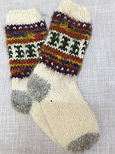 ГГуцульські шкарпетки-капчури з натуральної шерсті ручної роботи для дорослих