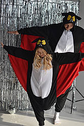 Кігурумі Batman Бетмен Кажан костюм з флісу чорний (розміри на зріст від 181 до 200+ см)