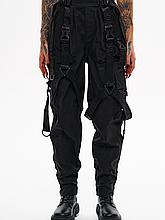 Жіночі карго штани зі стропами "Ройс", чорний M, TUR, Україна, Штани-карго, Чорний, Середня посадка, Демисезон, Молодіжний, Без візерунків і принтів, 7, Нове, M
