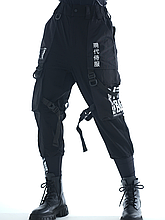 Жіночі карго штани з принтами Крипто чорний XS, S, M, L, XL S