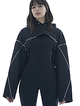 Оверсайз худі з вирізом ORVIA чорний S/XS, M/L