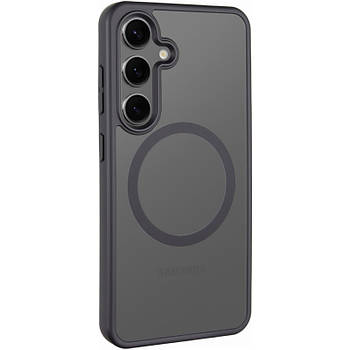 TPU+PC чохол Metal Buttons with MagSafe Colorful для Samsung Galaxy S25 Black