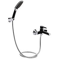 Змішувач для ванни з душовим гарнітуром Qtap Grand QTGRABCR006 Chrome/Black