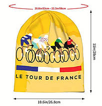 Спортивна шапочка TOUR DE FRANCE для велоспорту (one size) подовжена жовтий, фото 2