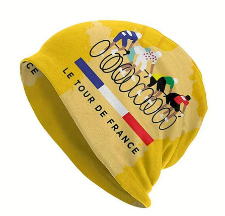 Спортивна шапочка TOUR DE FRANCE для велоспорту (one size) подовжена жовтий, фото 1