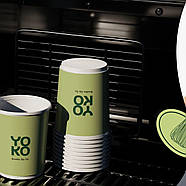 1000 шт. Стакани з логотипом двошарові білі 175 мл., фото 5