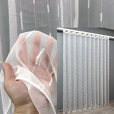 Тюль бамбук з люрексом. Колір білий. Код 1797т