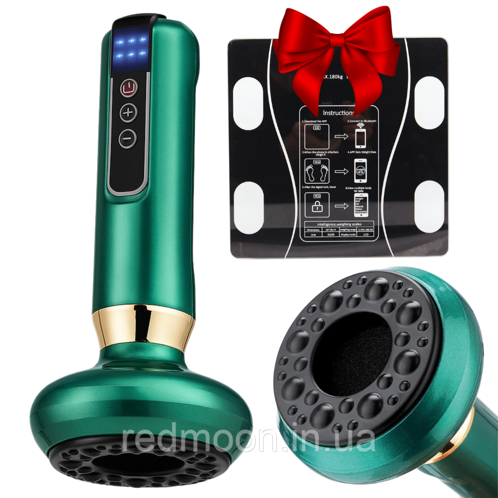 Вакуумний масажер 6 режимів + Подарунок Смарт-ваги A-8003 / Антицелюлітний масажер для тіла, фото 1