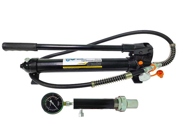 Насос гідравлічний 10 тонн + Циліндр гідравлічний для преса з манометром 10 т.  Profline 97105-103, фото 1