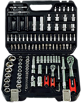 Набір інструмента 3в1 (набір 111 од + набір викруток із набором біт 38 од + набір ключів комбінованих 12 од) Profline 68111-110, фото 2