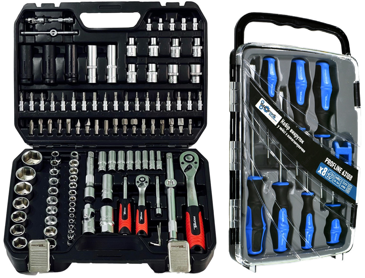 Набір професійного інструменту 2в1 (Набір 111 од. + Набір викруток 7 од.) Profline 68111-103