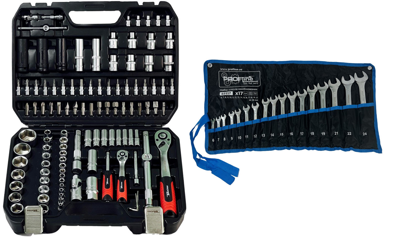 Набір професійного інструменту 2в1 (Набір 111 од. + Набір ключів 17 од.) Profline 68111-106