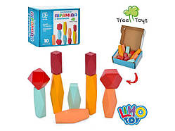 Дерев'яна іграшка Баланс пірамідка, фігурки, в кор. 13*10*4,5см  (40шт)