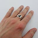 Чоловіче срібне кільце з золотом і оніксом 23 розмір, фото 2