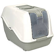 Туалет-бокс Нетта Максі 66*49*50 см Netta Maxi пластиковий закритий з фільтром для кішок, колір світло-зелений