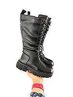 Підліткові чорні черевики демісезонні розмір 33 34 35