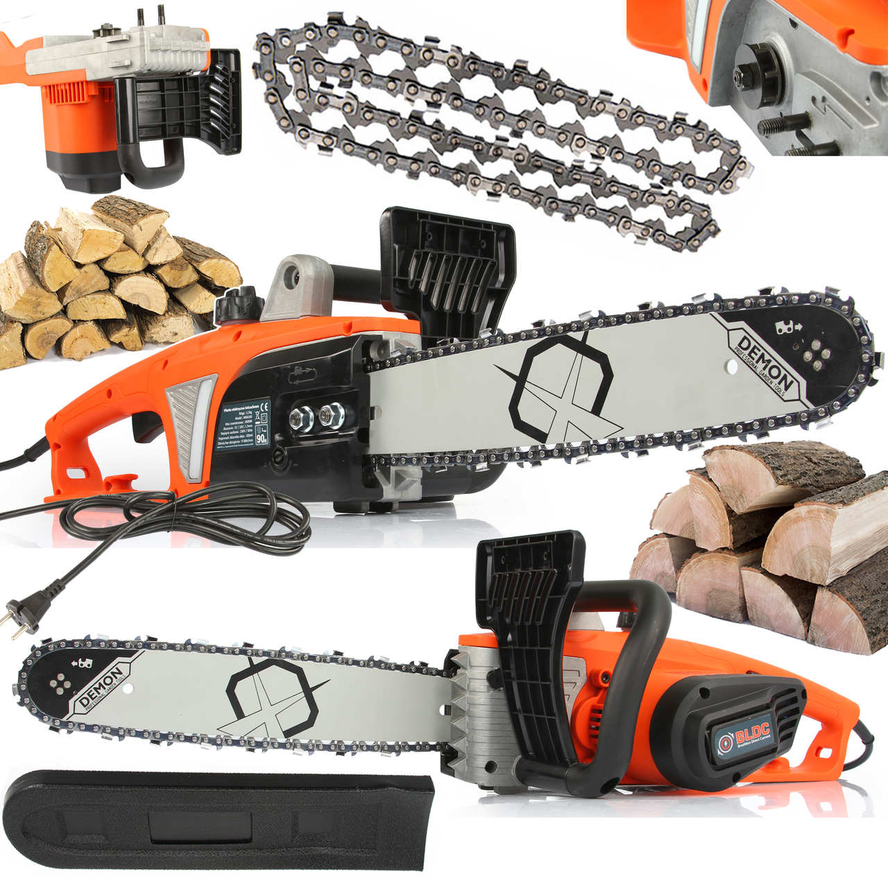 Пила з безщітковим двигуном MAR-POL M66160 ланцюгова пила 2600 Вт riven, фото 1