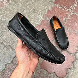 Мокасини чорні чоловічі з натуральної шкіри Giorgio