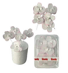 Набір вафельного декору Орхідеї тоновані рожеві