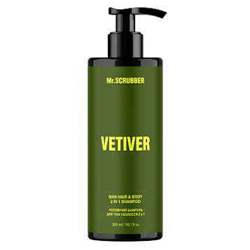 Чоловічий шампунь для тіла і волосся 2 в 1 Mr.SCRUBBER Vetiver, 300 мл (1430)