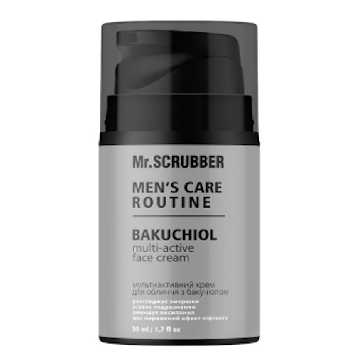 Чоловічий мультиактивний крем для обличчя з бакучіолом Mr.SCRUBBER Men`s Care Routine, 50 мл (0879)